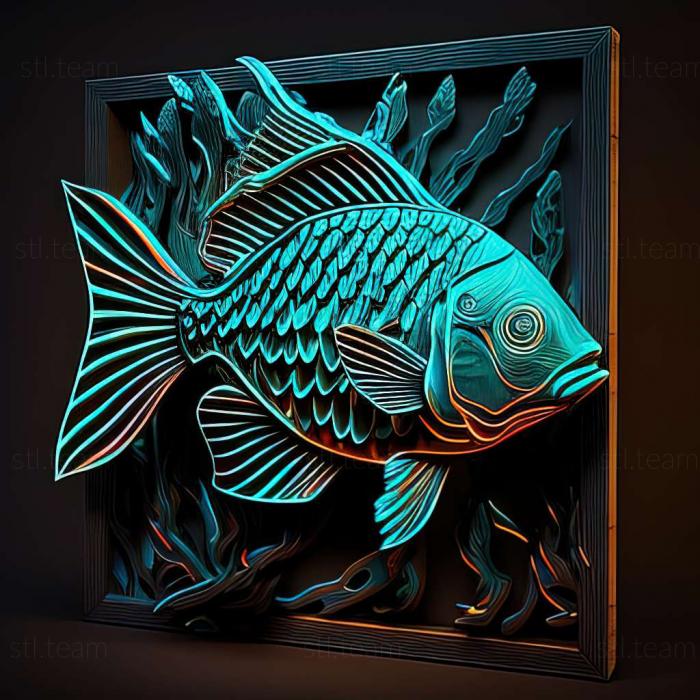 3D model Black neon fish (STL)